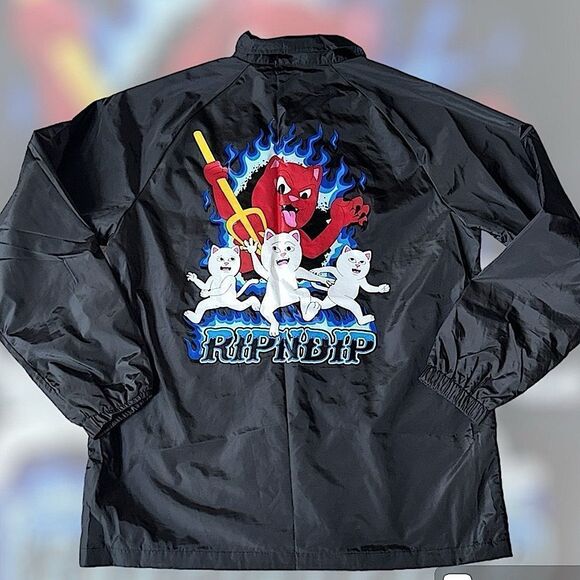🔥Ripndip Hades Black Coaches Windbreaker Jacket! - Picture 2 of 16